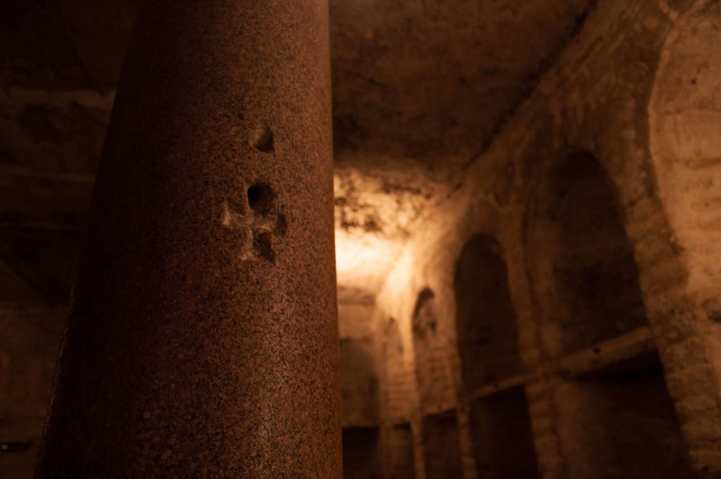 Colonna nella Cripta di Santa Cirilla della Basilica Minore di Santa Maria in Cosmedin