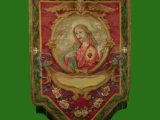 Labaro su tela del Sacro cuore di Ges&ugrave;