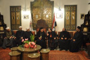 البطريرك العبسي يستقبل مطارنة الكنائس الشقيقة وشيوخ دمشق 